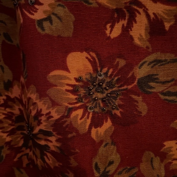 𝅺vintage 90s- 80s- Blouse- Jacket- Top- Floral- Red - Picture 3 of 7